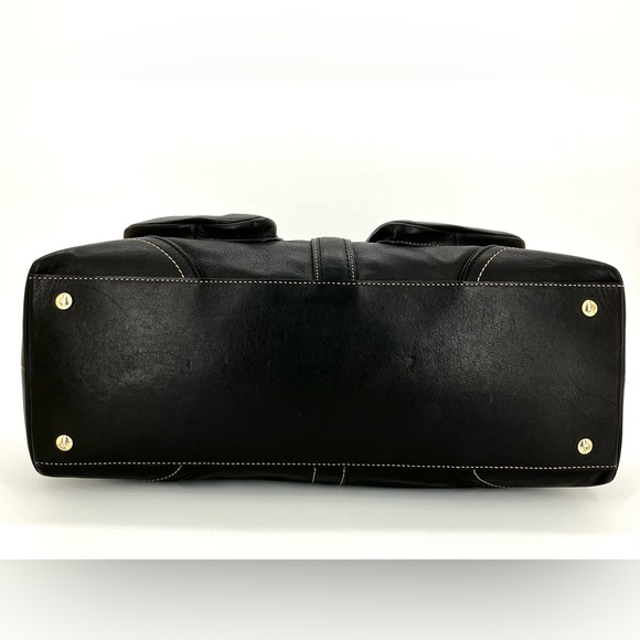 COACH Black #3569 Braided Leather Satchel Bag - Picture 7 of 16